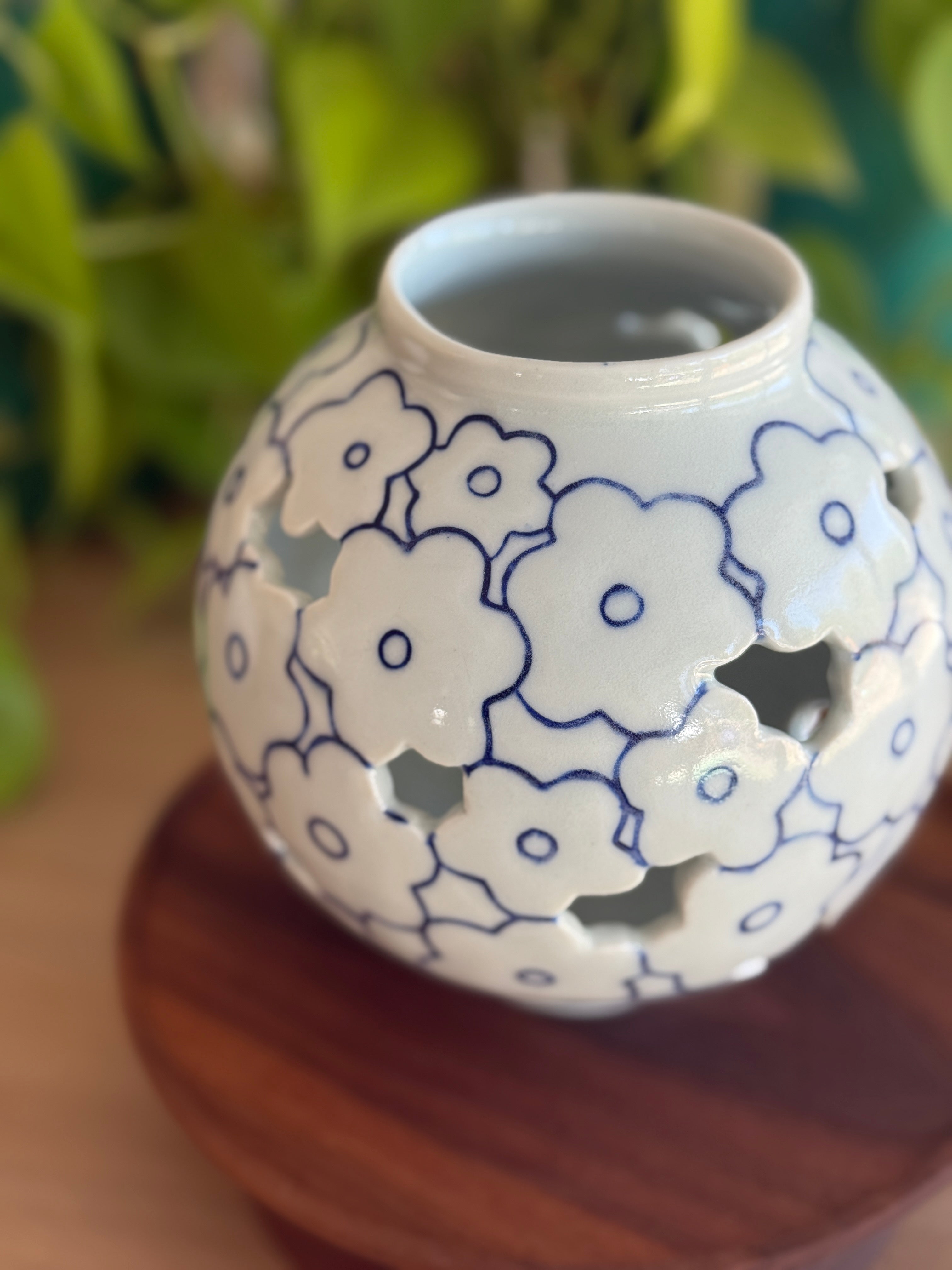 Mini Moon Jar, Flower Cut Outs