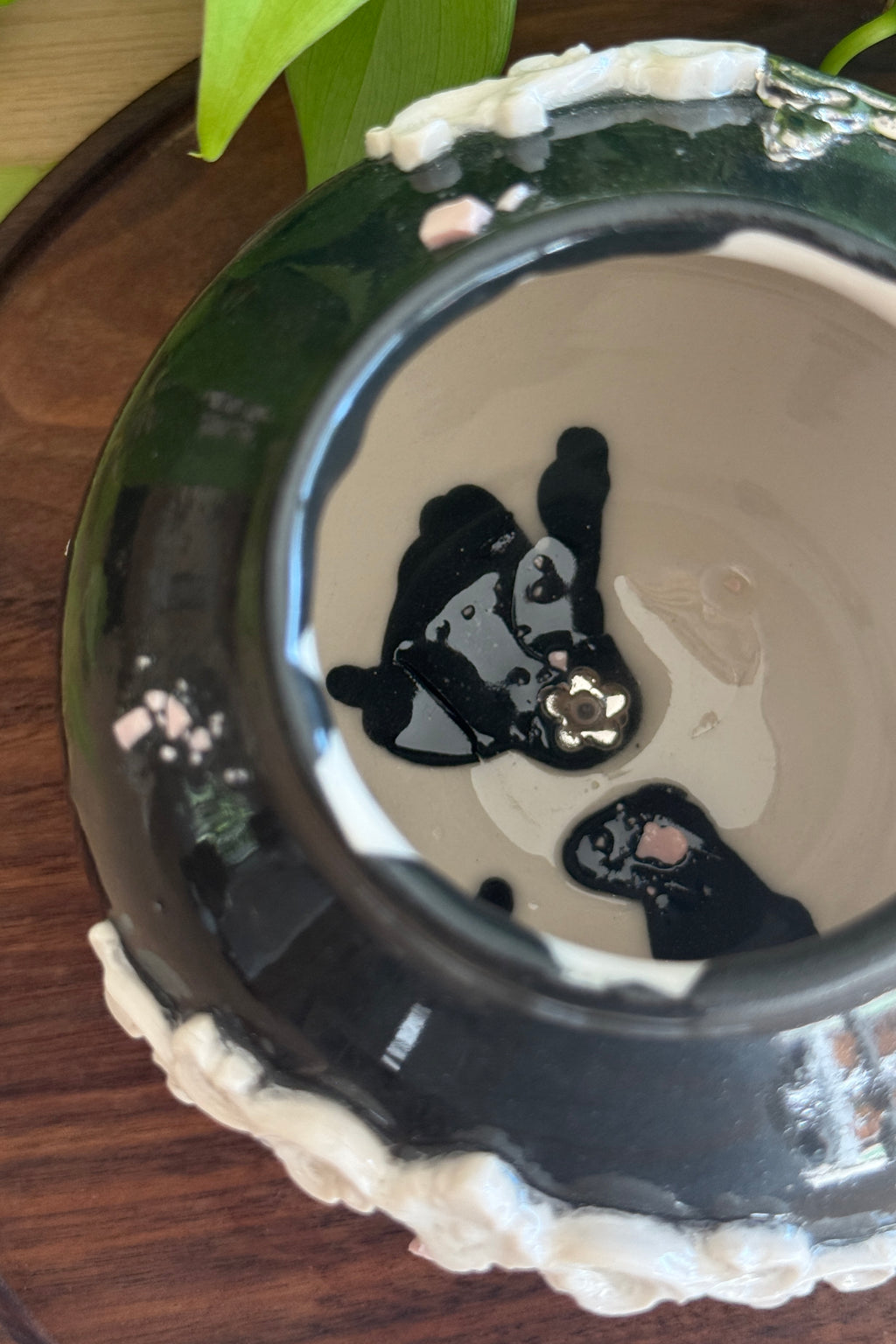 Black Dripping Snake Mini Moon Jar