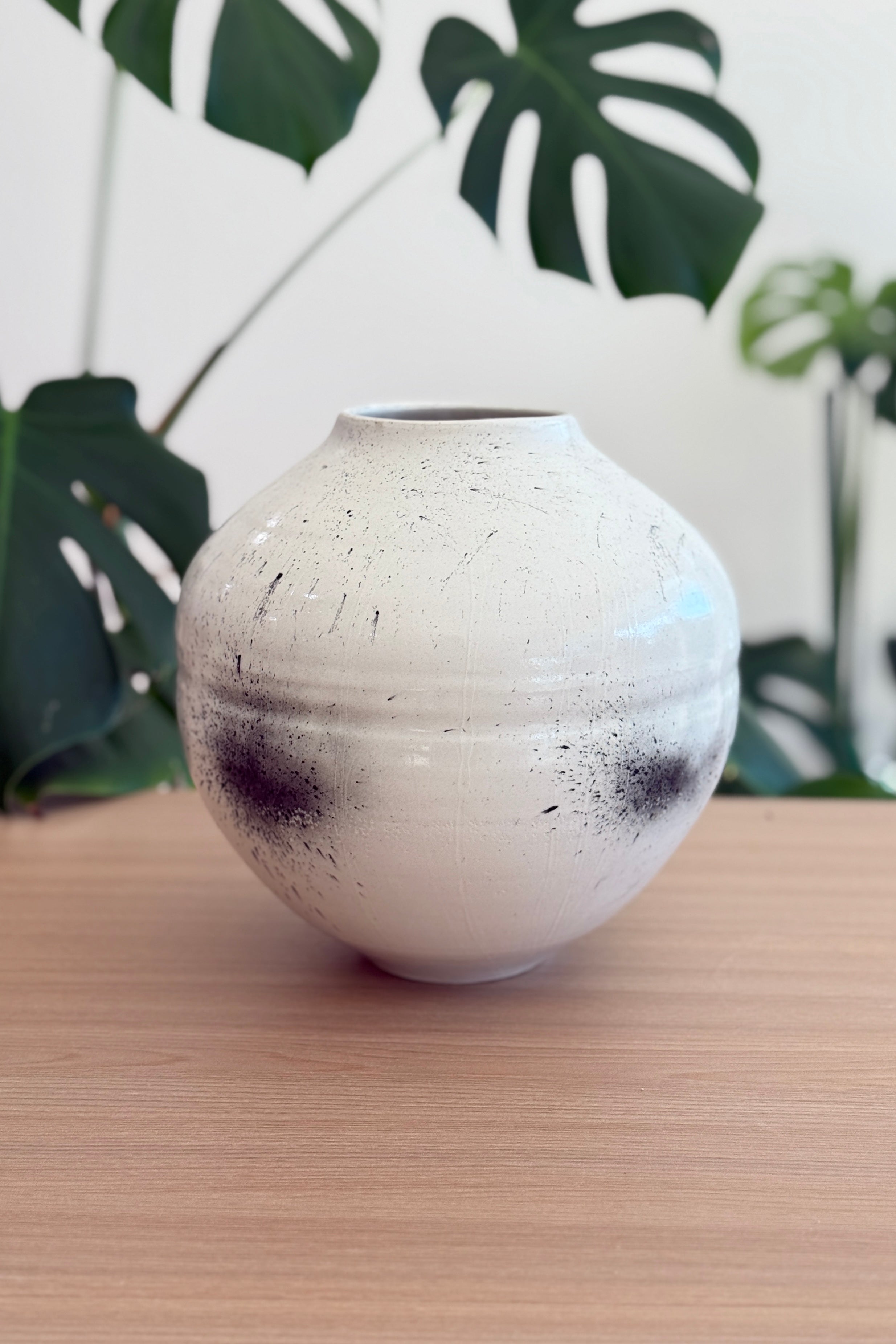 Ink Splatter Moon Jar