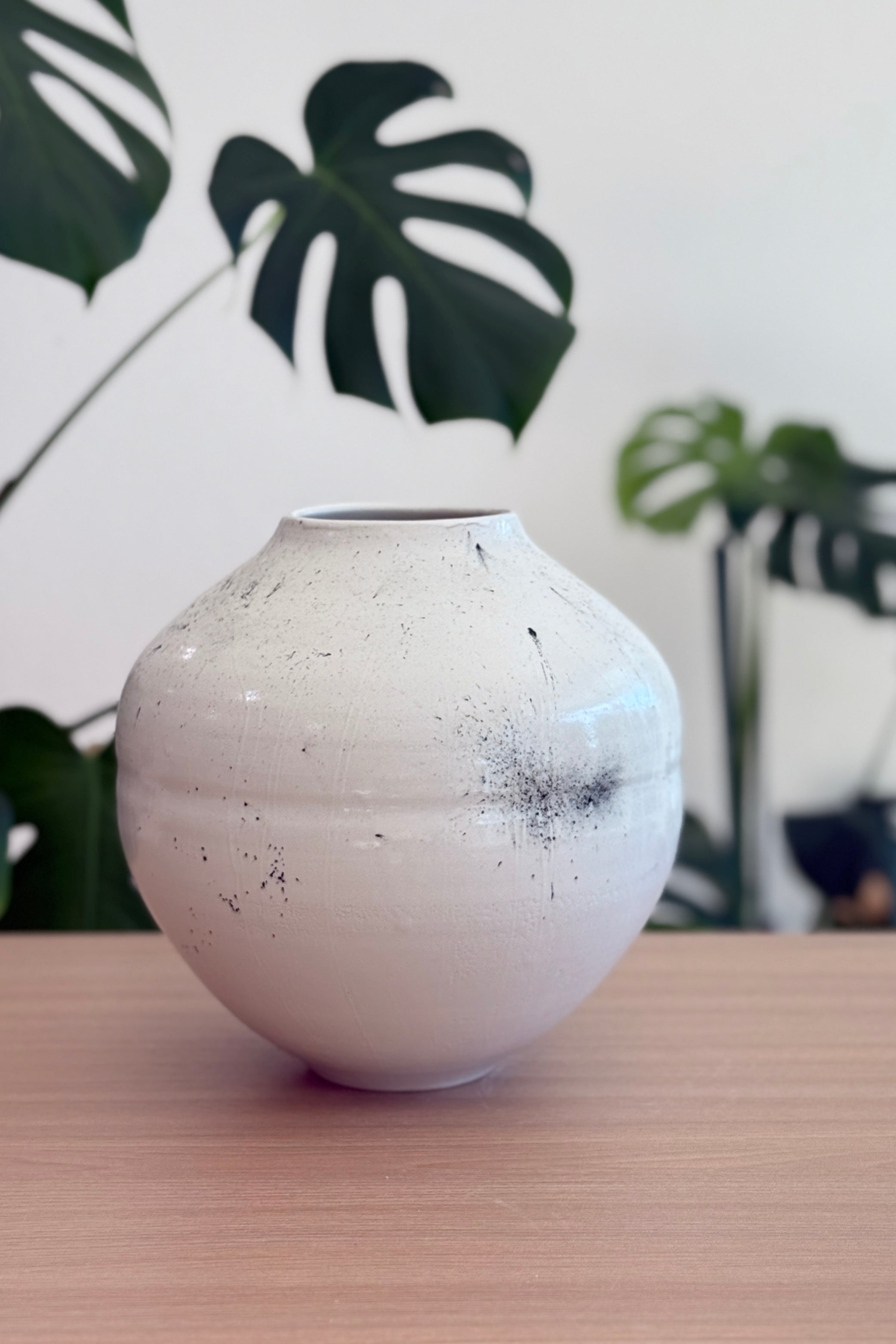 Ink Splatter Moon Jar